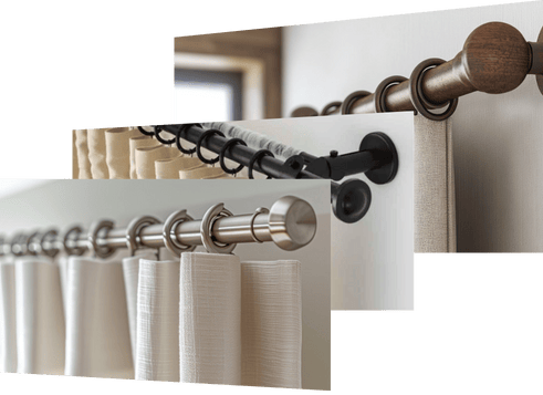 Vast curtain rod collection.