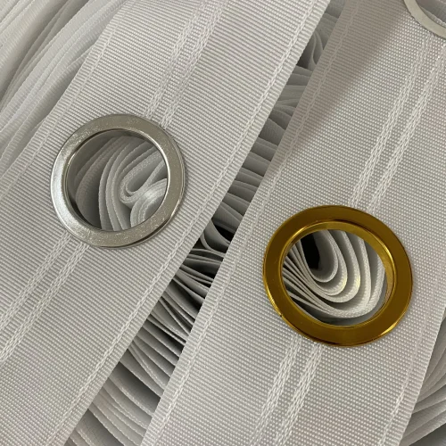 Modern eyelet curtain rings.
