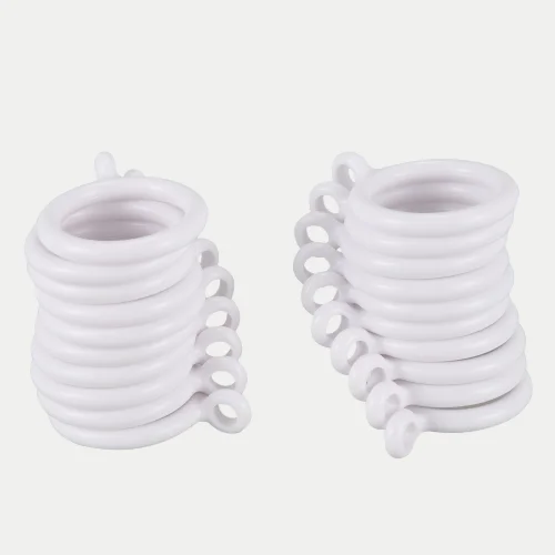 Durable plastic curtain rings.