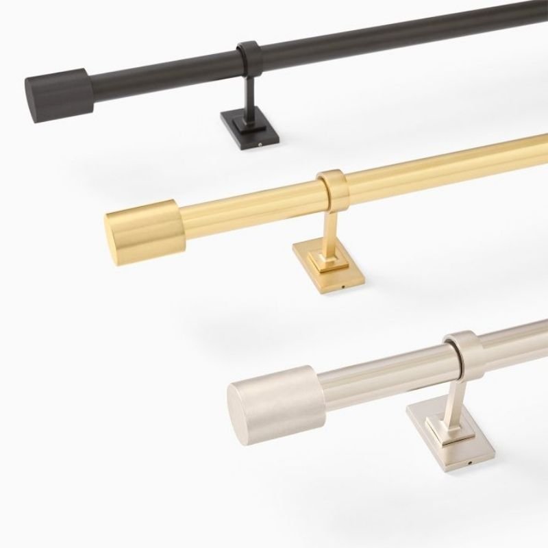 Modern brushed metal curtain rod