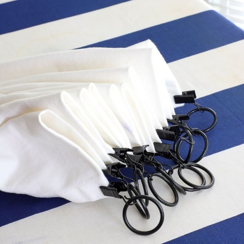 Easy curtain shortening with clips