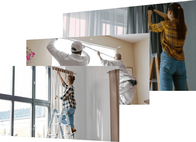 Curtain height installation in Dubai