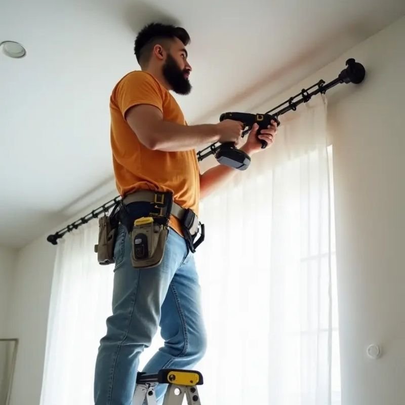 Curtain rod relocation service in Dubai