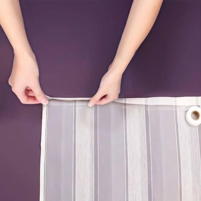 Curtain height adjustment with fold fix