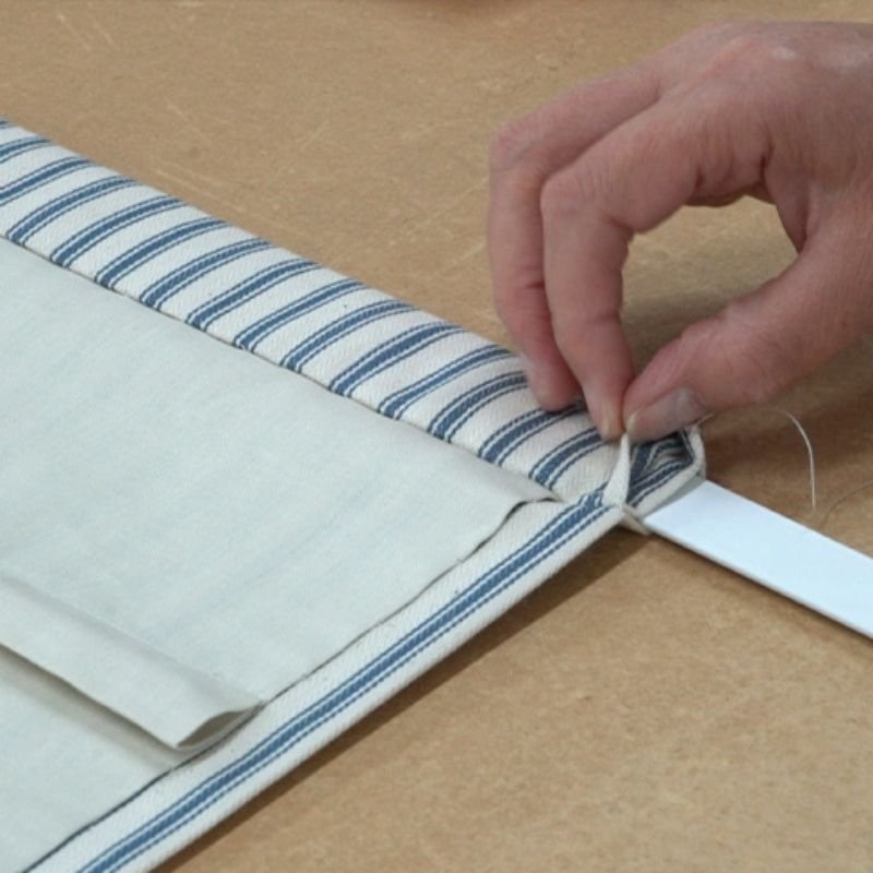 Relining Roman blinds with new fabric