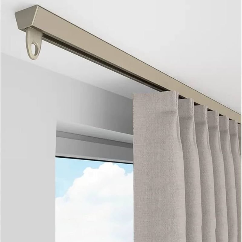 Straight curtain track for large windows