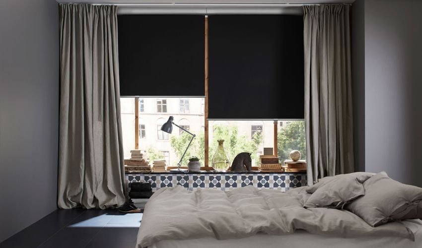 Blackout Roller Blinds With Curtains